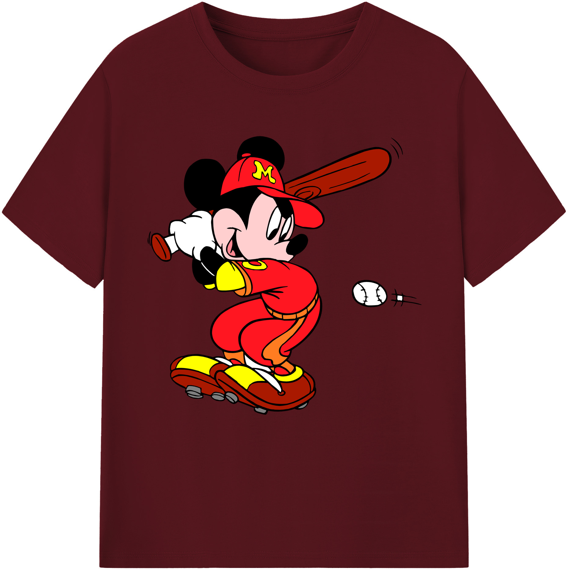 （画像用） ミッキーマウス Mickey Mouse 綿100％半袖Tシャツ（フロントプリント）